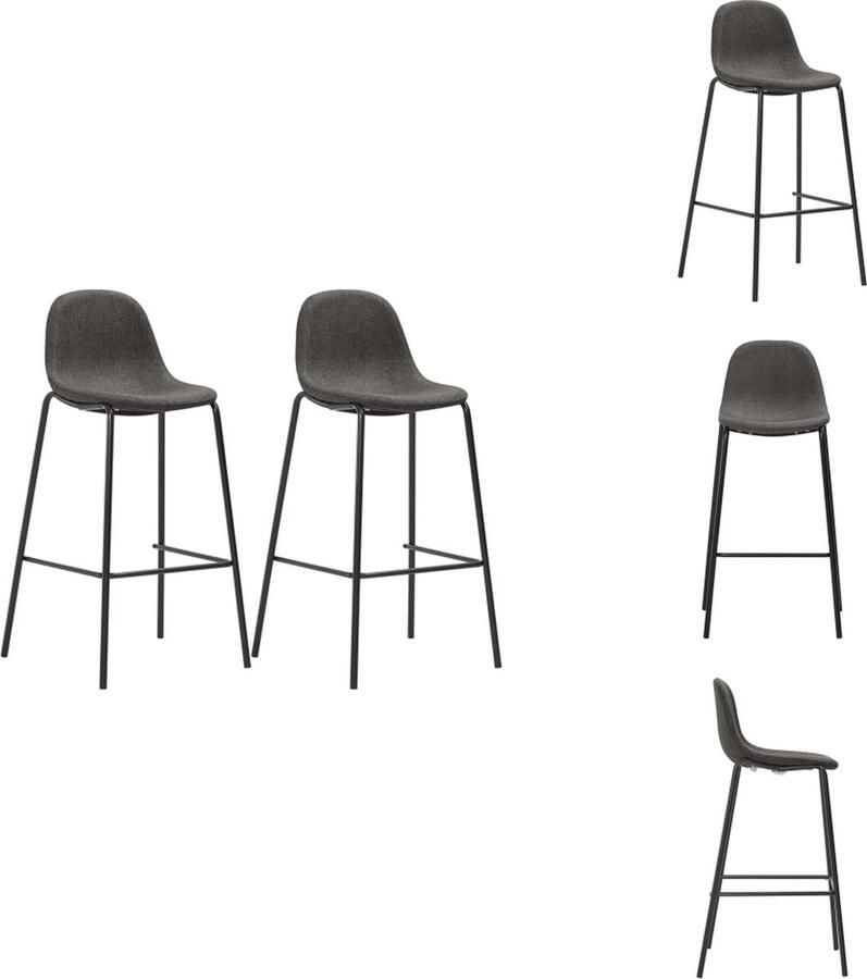 VidaXL Barstoel Barstoelen Stoel Stoelen Barstoelen 2 st stof donkergrijs
