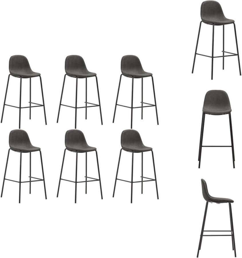 VidaXL Barstoel Barstoelen Stoel Stoelen Barstoelen 6 st stof donkergrijs