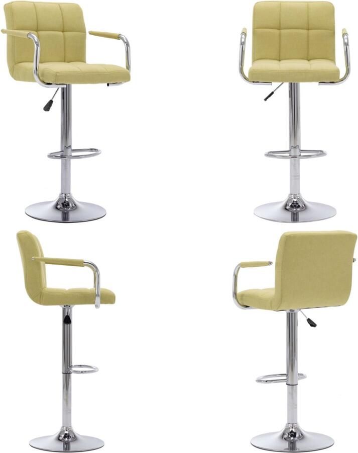 VidaXL Barstoel stof groen Barstoel Barstoelen Barkruk Barkrukken