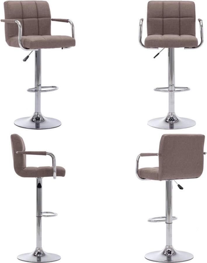VidaXL Barstoel stof taupe Barstoel Barstoelen Barkruk Barkrukken