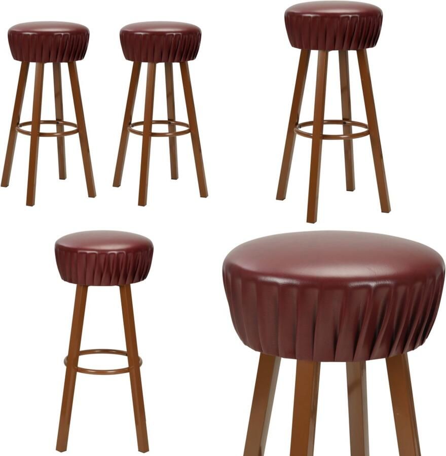 VidaXL Barstoelen 2 st kunstleer bruin Barstoel Barstoelen Barkruk Barkrukken