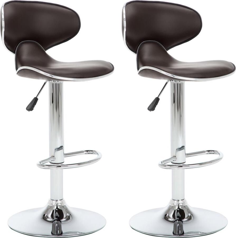 VidaXL Barstoelen 2 st kunstleer bruin