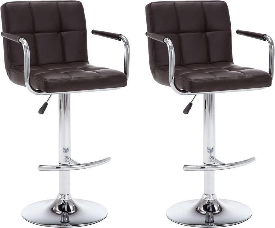 VidaXL -Barstoelen-2-st-kunstleer-bruin - Foto 2