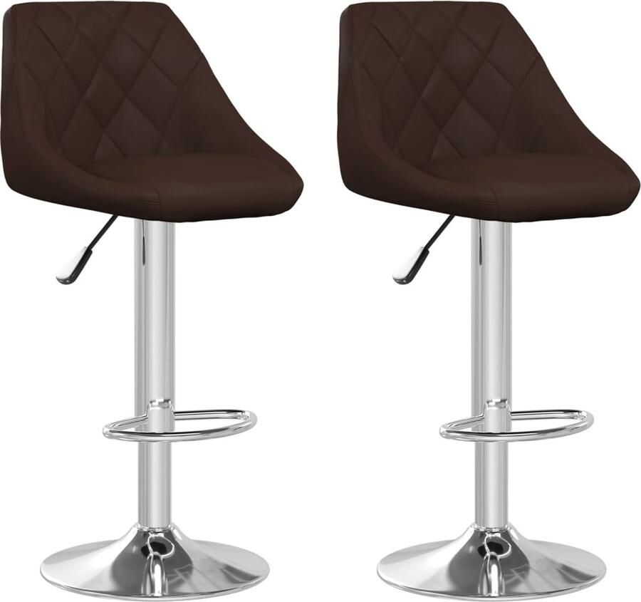 VidaXL -Barstoelen-2-st-kunstleer-bruin