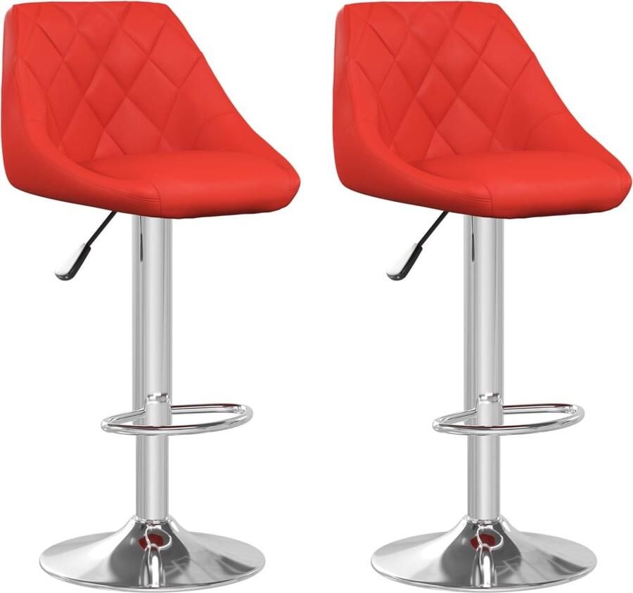 VidaXL -Barstoelen-2-st-kunstleer-rood - Foto 2