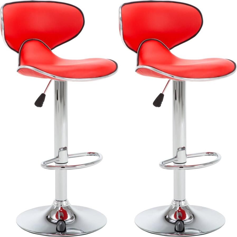 VidaXL -Barstoelen-2-st-kunstleer-rood