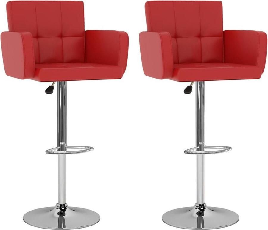 VidaXL -Barstoelen-2-st-kunstleer-rood - Foto 3
