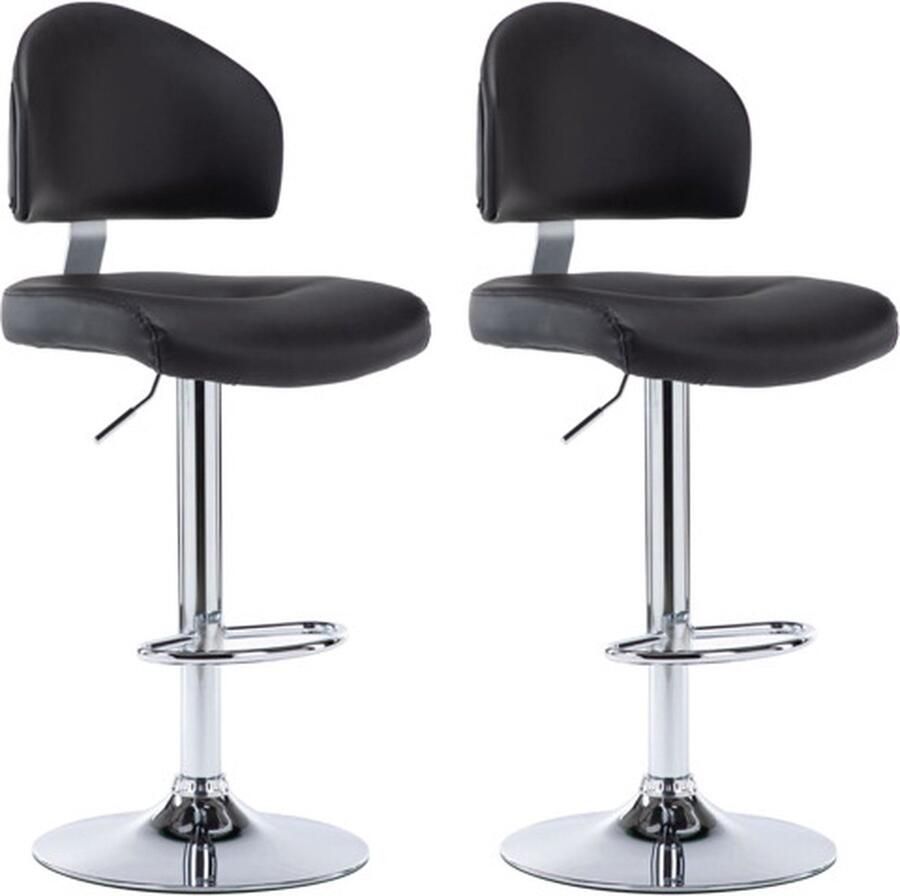 VidaXL -Barstoelen-2-st-kunstleer-zwart