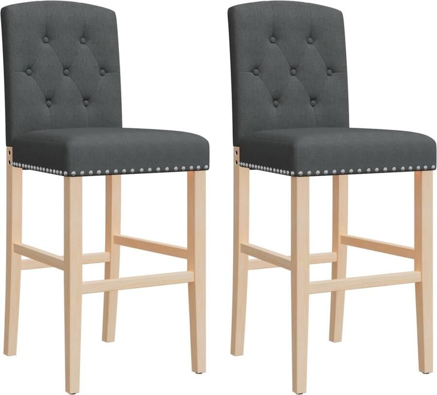 The Living Store Barkrukken Donkergrijs Schuimvulling 43.5 x 52 x 114 cm Draagvermogen 110 kg Barstoelen Barkrukken Eetkamerstoelen Design Meubels Moderne Stoelen