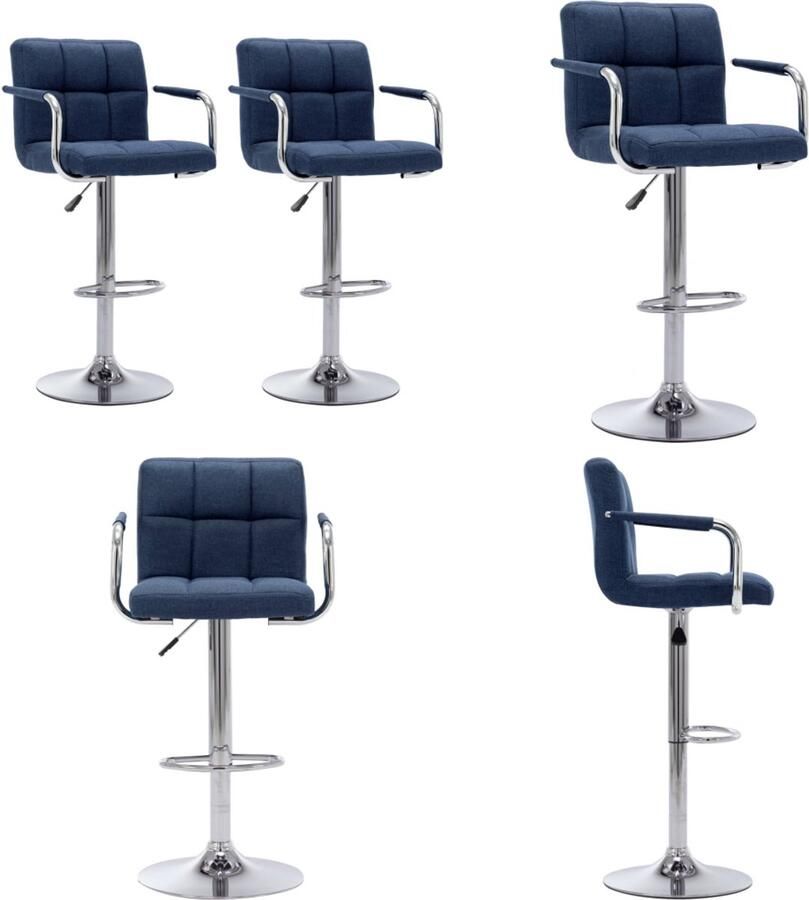 VidaXL Barstoelen 2 st stof blauw Barstoel Barstoelen Barkruk Barkrukken