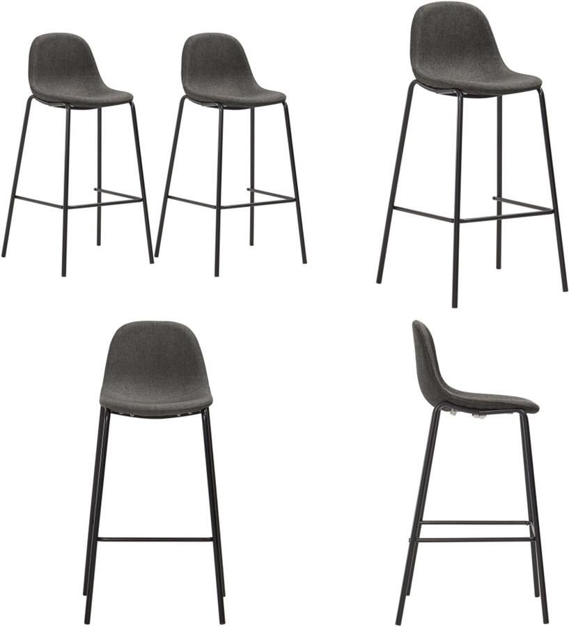 VidaXL Barstoelen 2 st stof donkergrijs Barstoel Barstoelen Stoel Stoelen