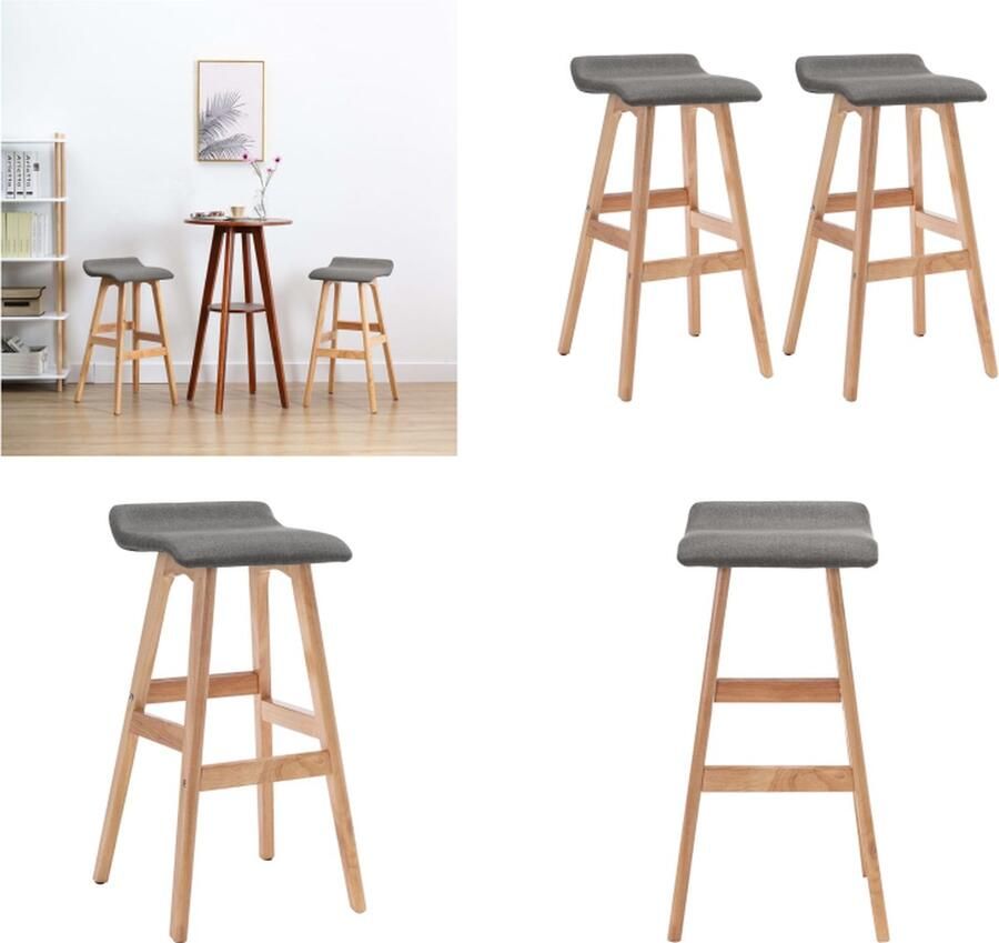 VidaXL Barstoelen 2 st stof donkergrijs Barstoel Barstoelen Stoel Stoelen