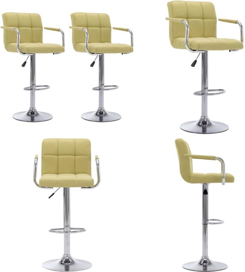 VidaXL Barstoelen 2 st stof groen Barstoel Barstoelen Barkruk Barkrukken