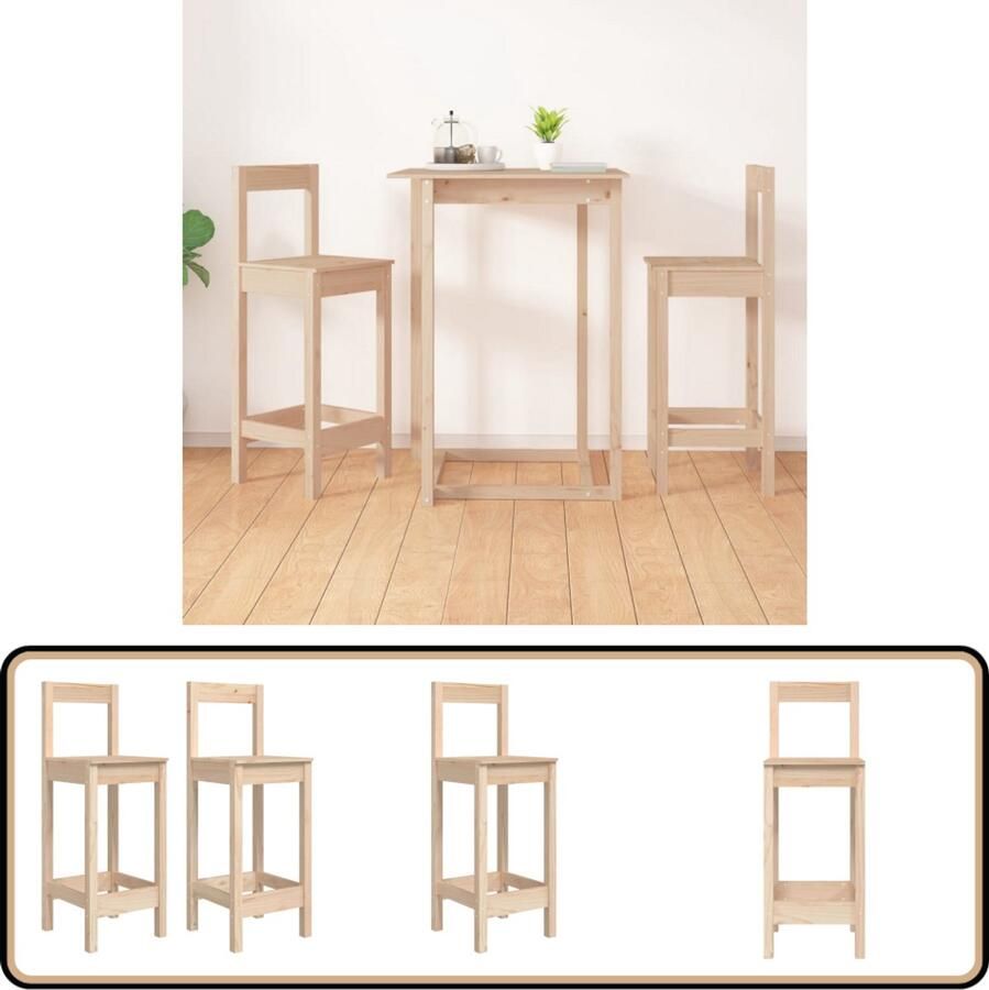 VidaXL Barstoelen 2 stuks massief grenenhout Barkrukken Barstoelen Grenenhouten Meubels Vintage Meubels Industriële Meubels Landelijke Meubels Keukenkasten