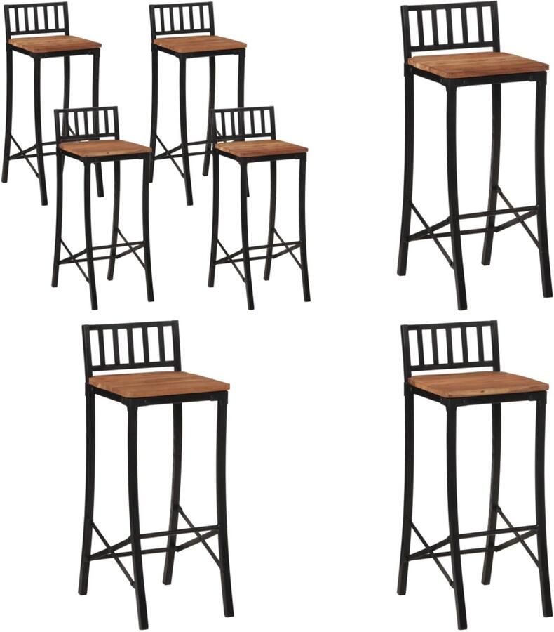 VidaXL Barstoelen 4 st massief acaciahout Barstoel Barstoelen Barkruk Cafestoel