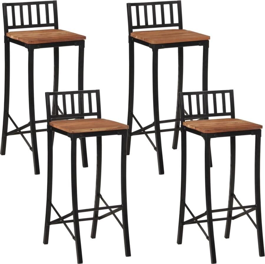 VidaXL Barstoelen 4 st massief acaciahout