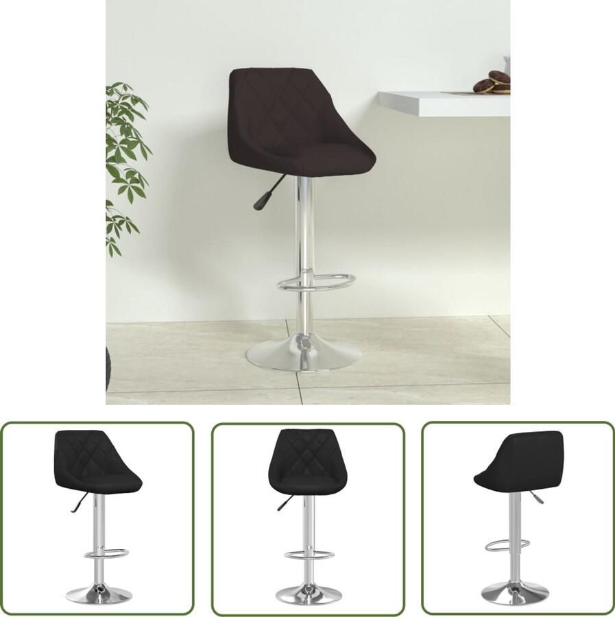 The Living Store Barkruk kunstleer zwart Barkruk Barstoelen Krukken Zittend Industriële Meubels