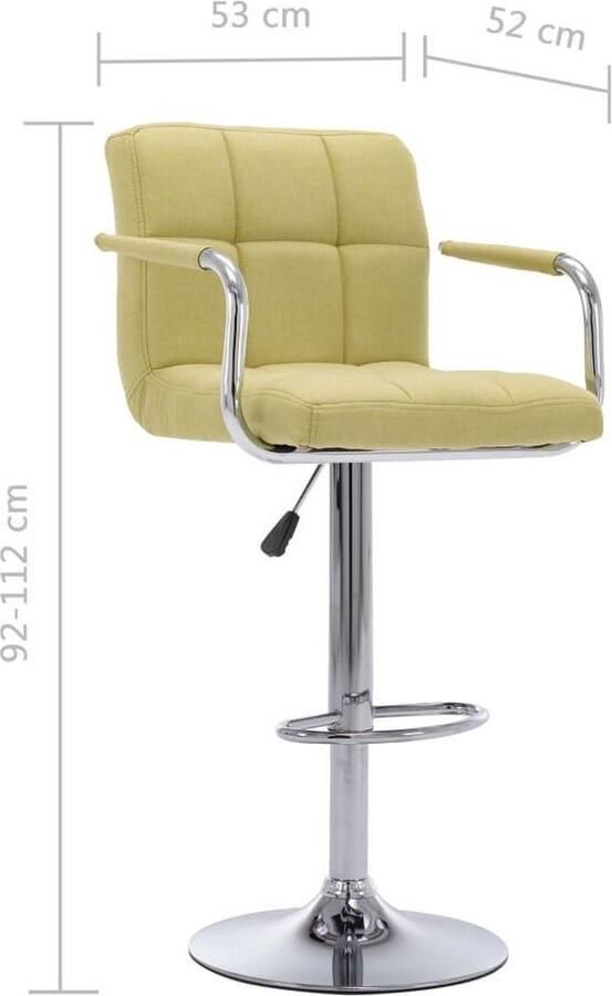 VidaXL Barstoelen Groen Set van 2 Verstelbaar Barstoel Eetkamerstoel Kruk Groene Barstoel Metalen Barstoel Verstelbare Barstoel Design Barstoel Lounge Barstool Moderne Barstoel - Foto 2