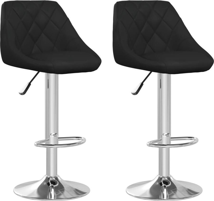 VidaXL Barstoelen Set van 2 Kunstleer Zwart Barstols Barkrukken Eetkamer Stoelen Keuken Stoelen Zwarte Stoelen Industriële Stoelen Kunstleder Stoelen Gasveren Stoelen Draaibare Stoelen Set Van 2 Stoelen