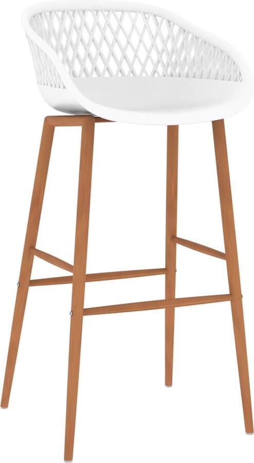 VidaXL Barstoelen Set van 2 Wit Houten look Barstoel Barkruk Barstoelen Lounge Stoel Eetkamerstoel Keukenstoel Meubilair Wonen Decoratie Vita XL