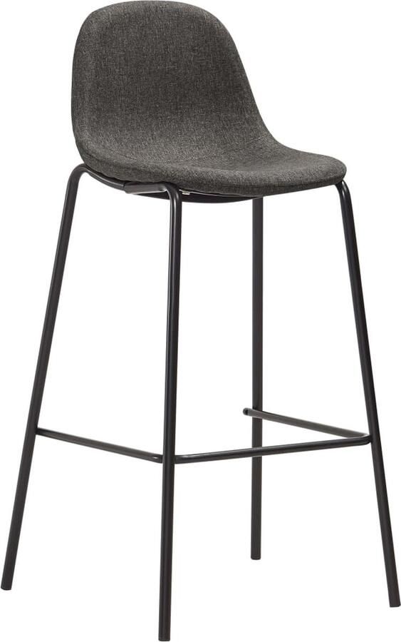 VidaXL Barstoelen Set van 4 Stof Donkergrijs Barstoelen Barkrukken Eetkamerstoelen Lounge Stoelen Grijs Meubilair Stof Stoelen Industriële Stijl Set Van Vier Comfortabele Stoelen Trendy Stoelen