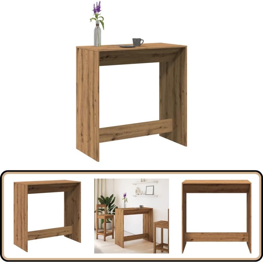 VidaXL Bartafel 102x50x103 5 cm Artisanaal Eiken Bartafel Houten Bartafel Bistrotafel Cafetafel Hoogstaande Tafel