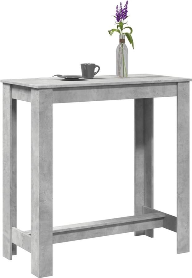 VidaXL Bartafel 102x50x103 5 cm bewerkt hout betongrijs