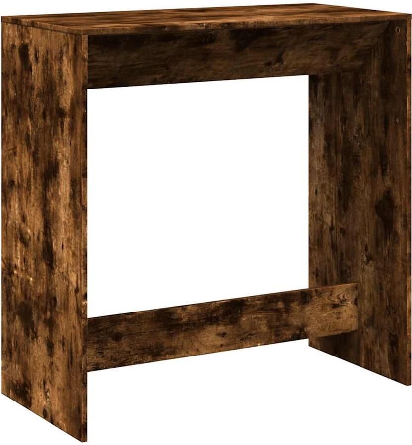 The Living Store Bartafel 102x50x103 5 cm bewerkt hout gerookt eikenkleur Bartafel Houten Tafel Eetkamerstoel Keukentafel Bruine Tafel