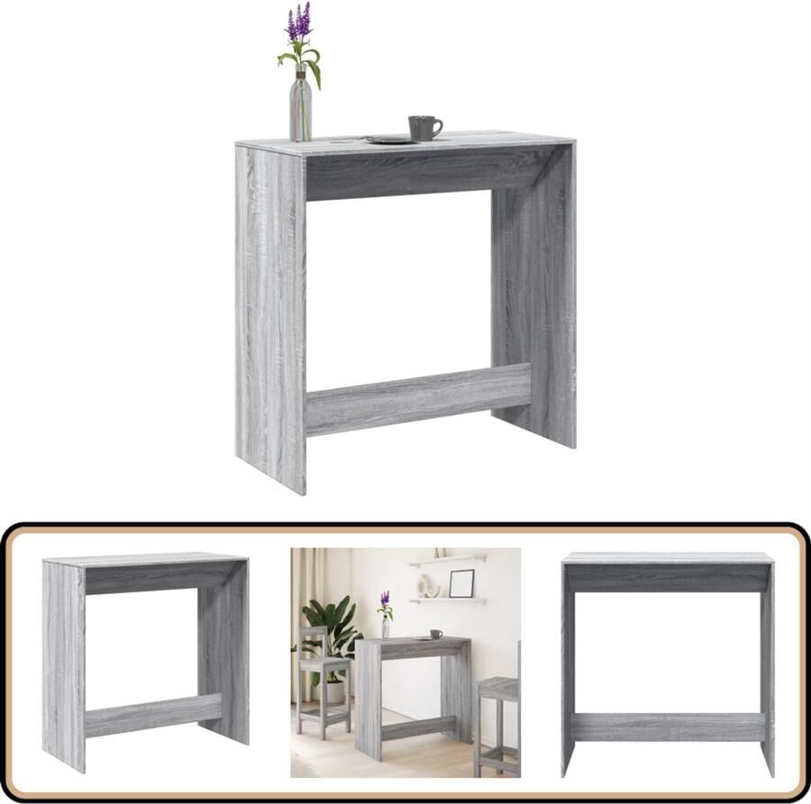 VidaXL Bartafel 102x50x103 5 cm bewerkt hout grijs sonoma eikenkleur