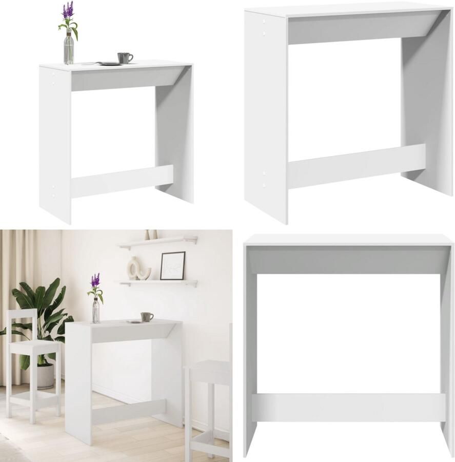 VidaXL Bartafel 102x50x103 5 cm bewerkt hout wit