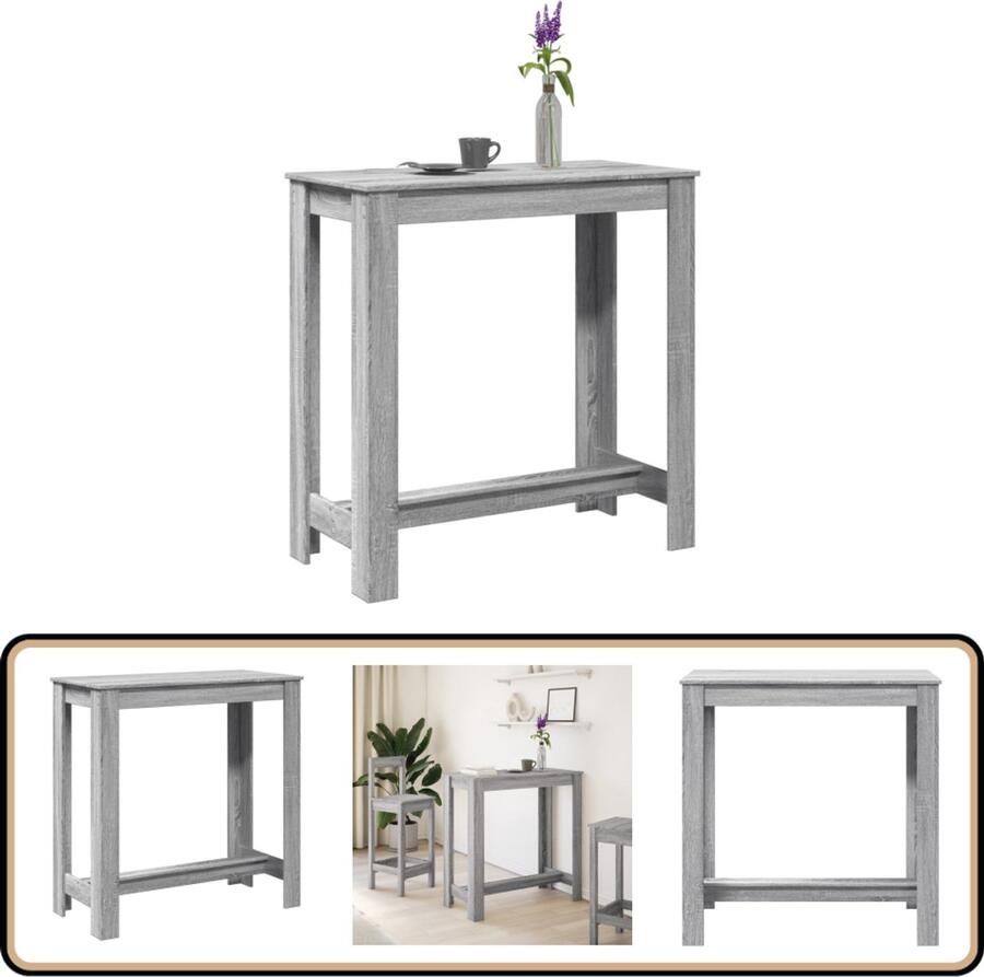VidaXL Bartafel 102x50x103 5 cm Grijs eikenhout Bartafel Bartafels Statafel Statafeltje