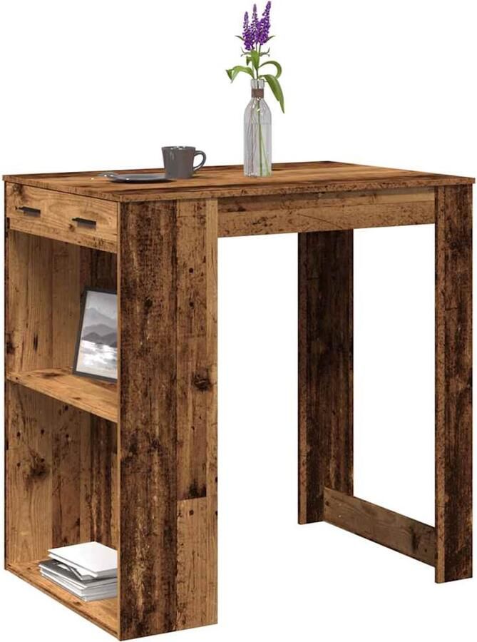 VidaXL Bartafel 102x70x103 5 cm bewerkt hout oud houtkleurig