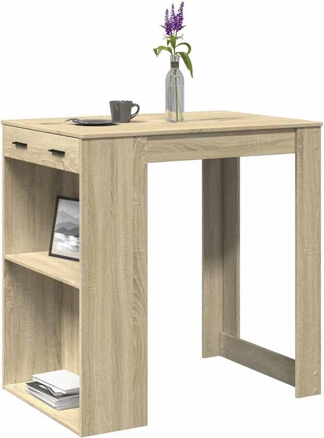 VidaXL Bartafel 102x70x103 5 cm bewerkt hout sonoma eikenkleurig