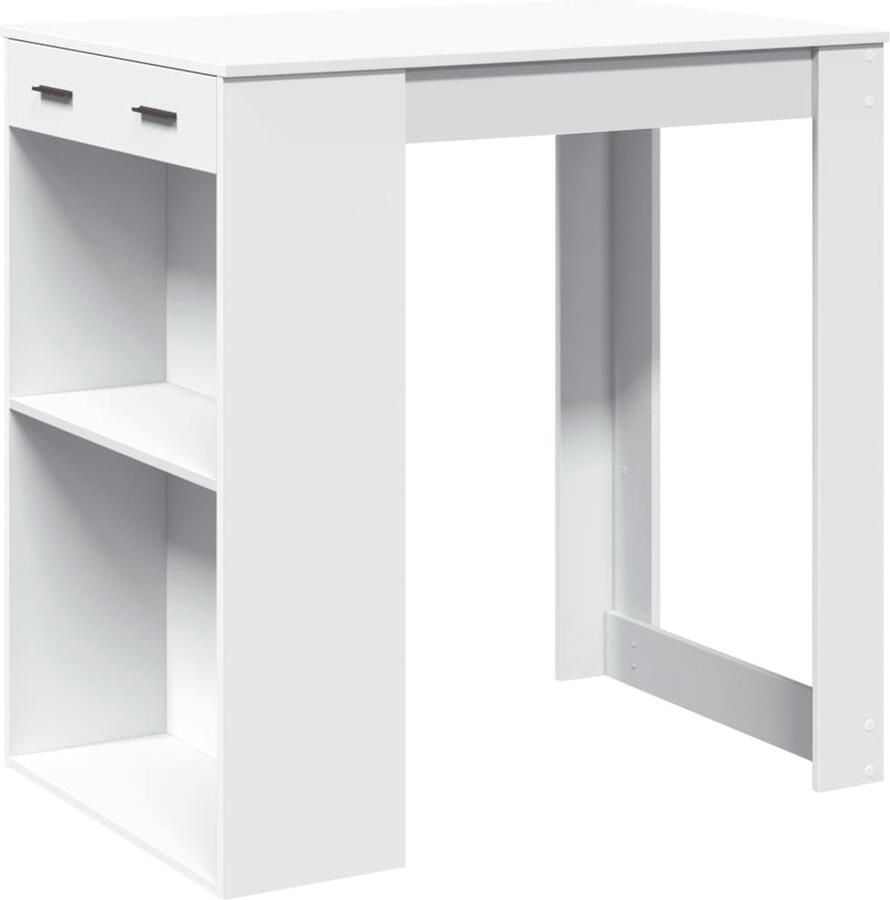 VidaXL Bartafel 102x70x103 5 cm bewerkt hout wit