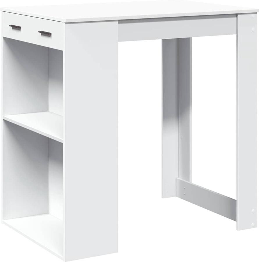 VidaXL Bartafel 102x70x103 5 cm Wit Bewerkt hout Bartafel Houten Bartafel Witte Bartafel Multifunctionele Bartafel Kookeiland