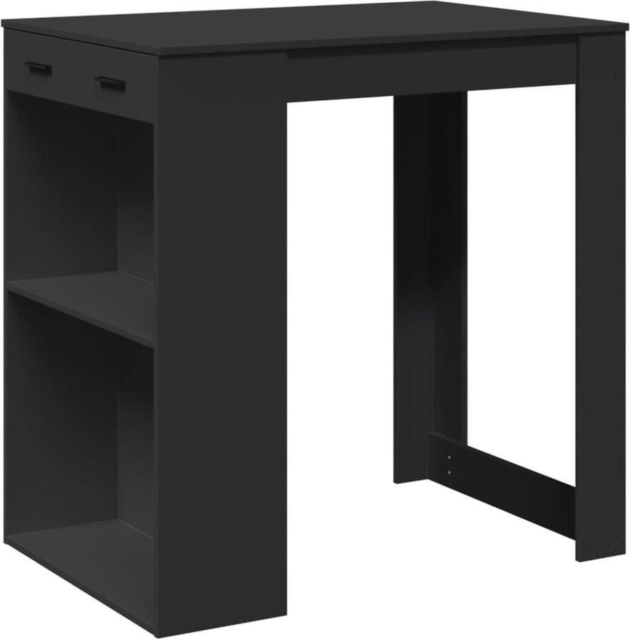 VidaXL Bartafel 102x70x103 5 cm bewerkt hout zwart