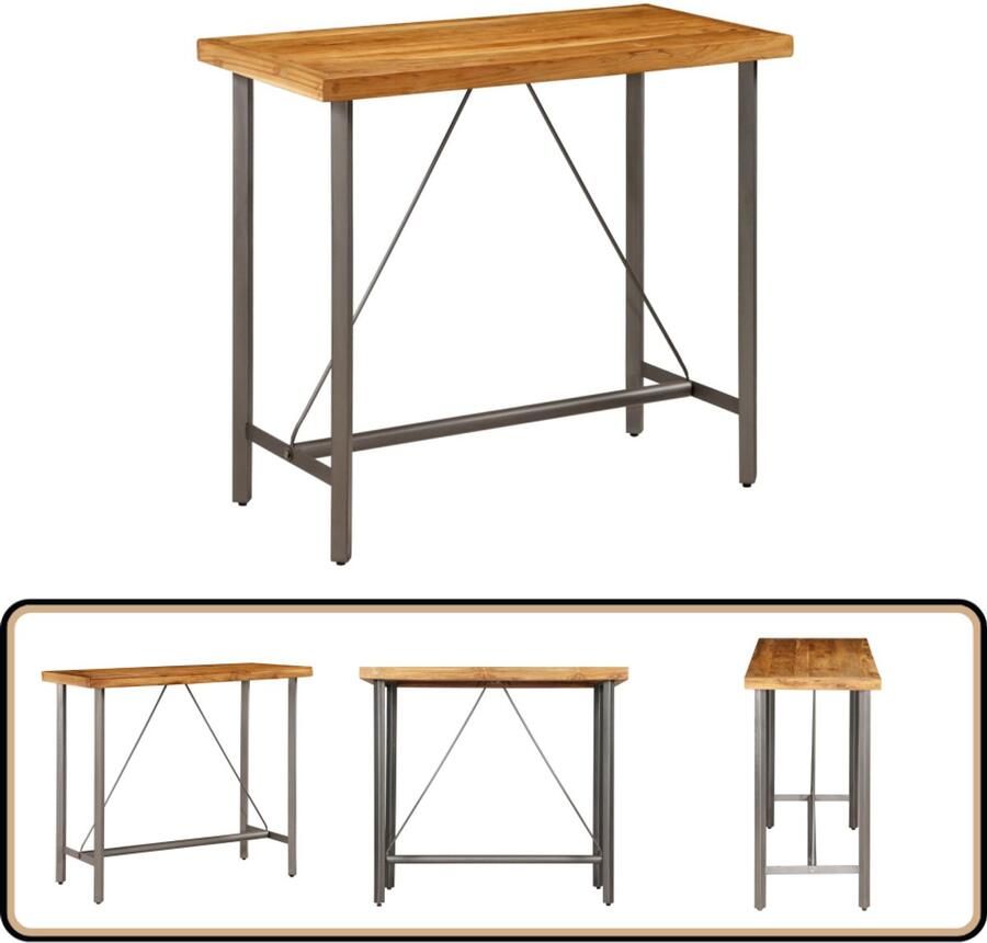 VidaXL -Bartafel-120x58x106-cm-massief-gerecycled-teakhout - Foto 2