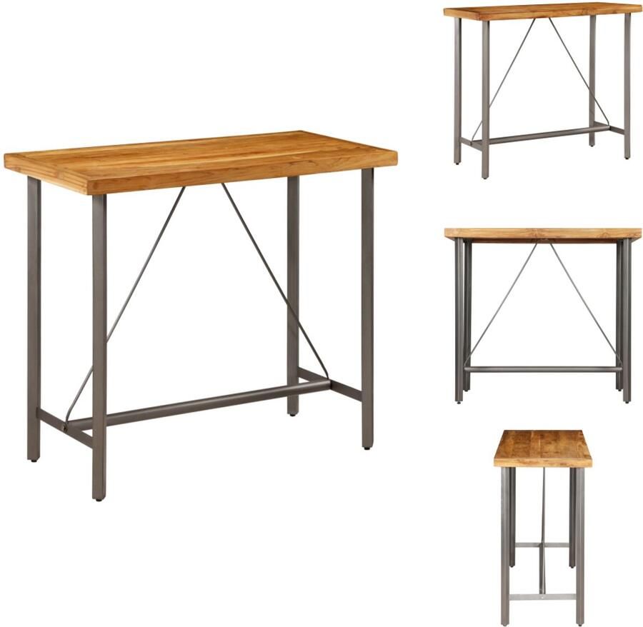 VidaXL Bartafel Bartafels Bar Tafel Bar Tafels Bartafel 120x58x106 cm massief gerecycled teakhout