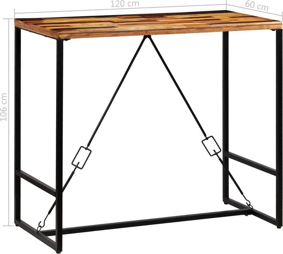 VidaXL -Bartafel-120x60x106-cm-massief-gerecycled-hout - Foto 3