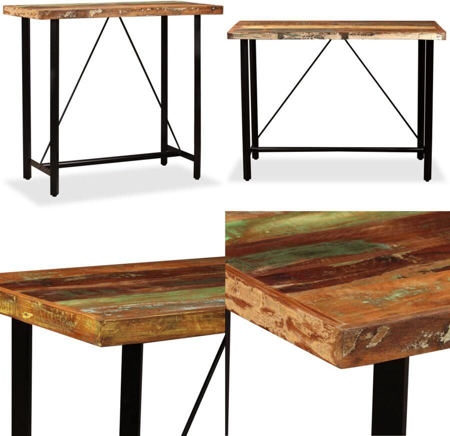 VidaXL Bartafel 120x60x107 cm massief gerecycled hout Bartafel Bartafels Eetkamertafel Eetkamertafels