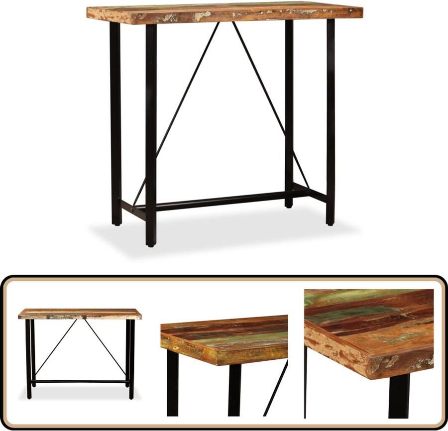 Vida XL vidaXL Bartafel 120x60x107 cm massief gerecycled hout-VXL-245440 - Foto 2