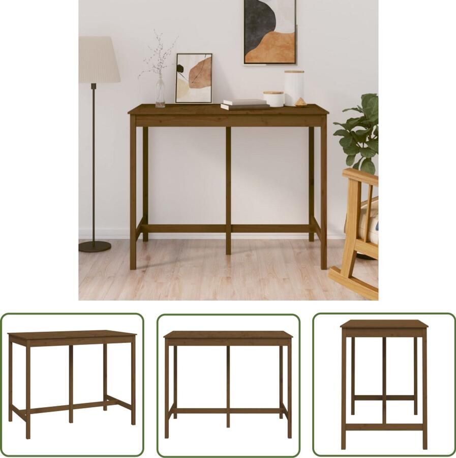 VidaXL Bartafel 140x80x110 cm Massief Grenenhout Bartafel Houten Bartafel Grenenhout Bartafel Bruine Bartafel Salontafel Bistrotafel Ontbijttafel Eetkamertafel