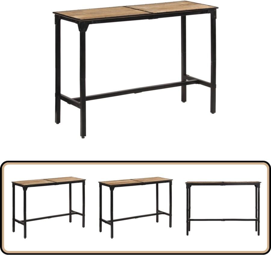 VidaXL Bartafel 150x55x107 cm Mangohout Industrieel Bartafel Mangohouten Tafel Industriële Tafel Buitenbartafel Tuinbartafel