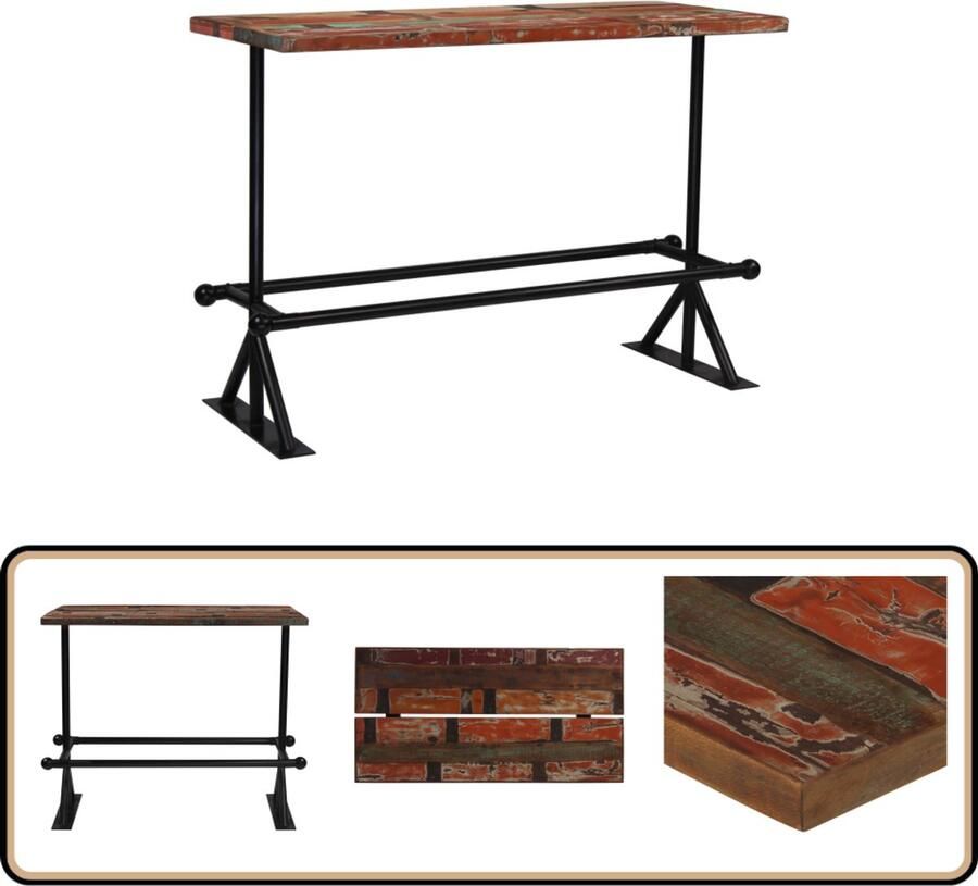 VidaXL Bartafel 150x70x107 cm Gerecycled Hout Bartafel Vintage Meubels Industrieel Design Houten Tafels Recycled Wood Furniture