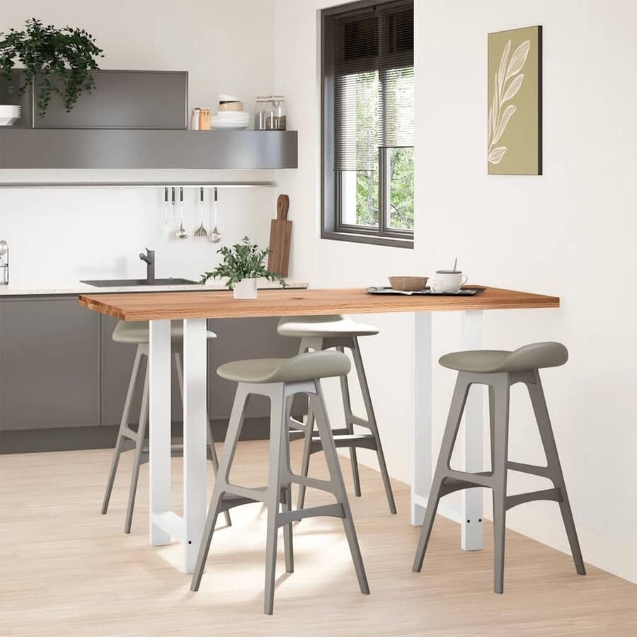 VidaXL Bartafel 180x80x102 cm Massief Eikenhout Bartafel Eettafel Salontafel Houten Tafel Eikenhouten Tafel Industriële Tafel Moderne Tafel Grote Tafel Diningtable