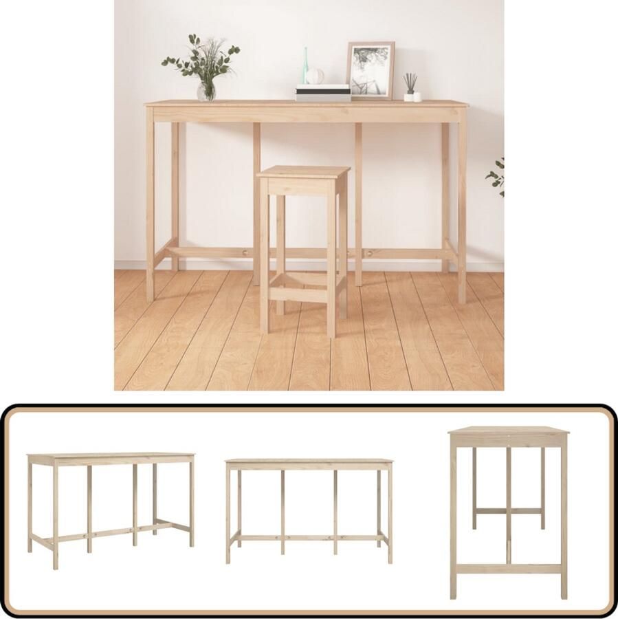 VidaXL Bartafel 180x80x110 cm Massief Grenenhout Bartafel Houten Bartafel Grenenhouten Bartafel Rustic Bartafel Eetkamertafel Bistrotafel Cafetafeltje Salontafel Living Room Furniture Interieurdecoratie