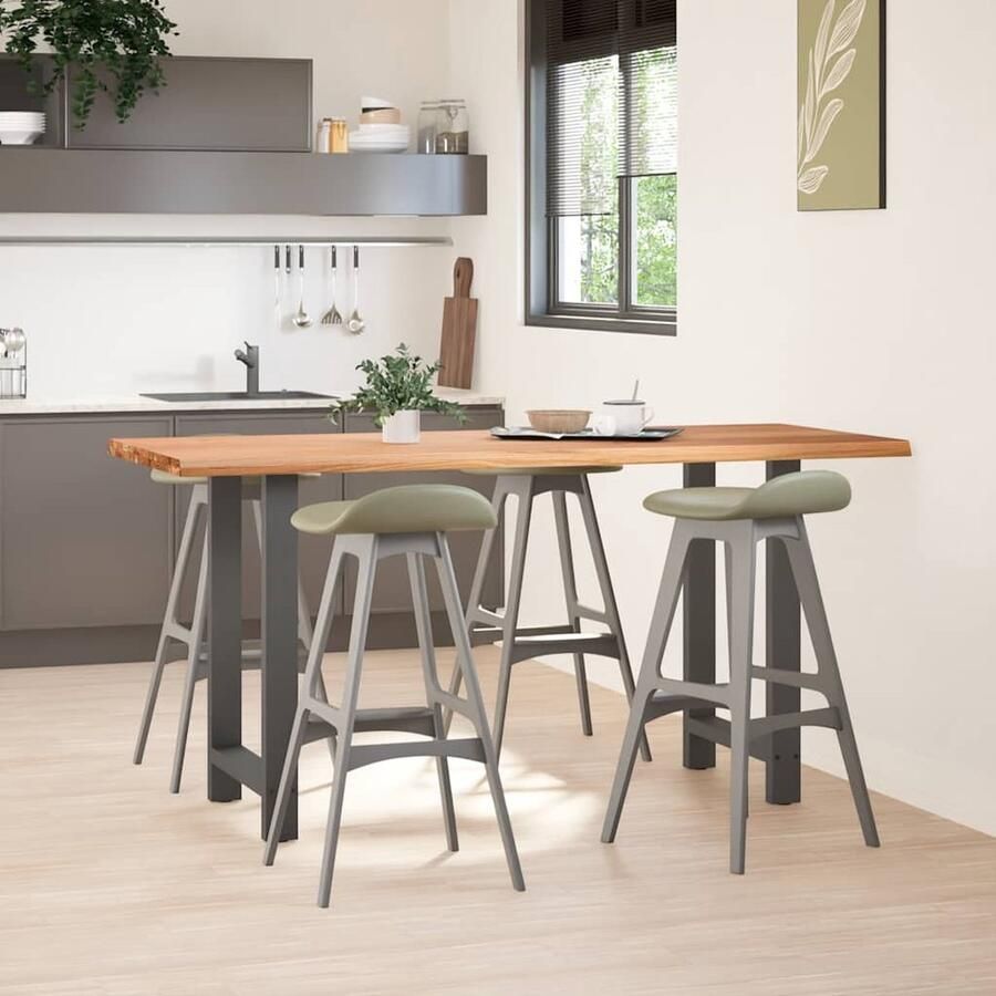 VidaXL Bartafel 180x80x92 cm Massief Eikenhout Bartafel Eettafel Salontafel Houten Tafel Eikentafel Industriële Tafel Moderne Tafel Vintage Tafel