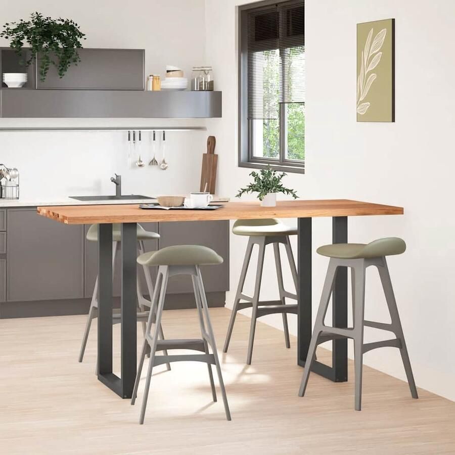 VidaXL Bartafel 200x80x102 cm Massief Eikenhout Bartafel Eikenhouten Tafel Salontafel Keukenbar Diningtable Tuindecoratie