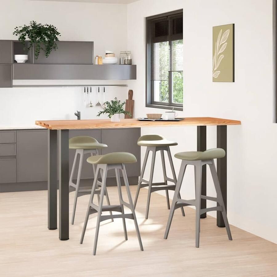 VidaXL Bartafel 200x80x112 cm massief eikenhout Bartafel Eetkamerset Salontafel Houten Tafel Eikenhouten Tafel Industriele Tafel Vintage Tafel Keuken Eiland - Foto 2