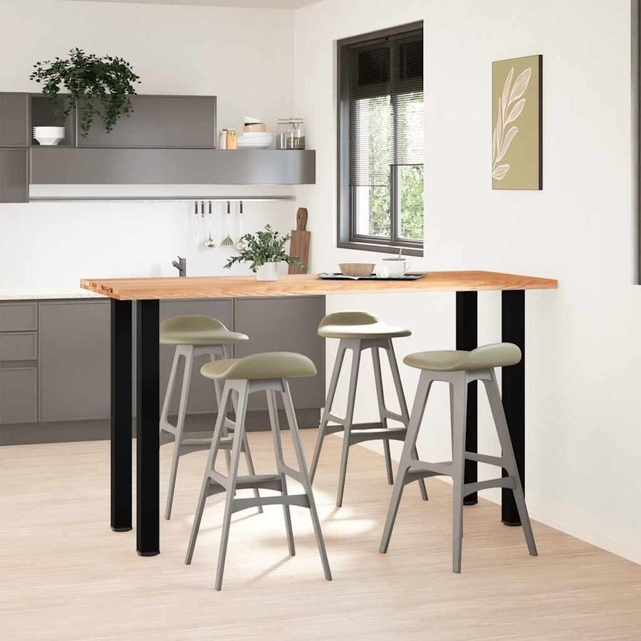 VidaXL Bartafel 200x80x112 cm Massief Eikenhout Bartafel Eikenhouten Tafel Salontafel Eetkamertafel Industriele Tafel Landelijke Tafel Design Tafel Grote Tafel Hoge Tafel - Foto 2